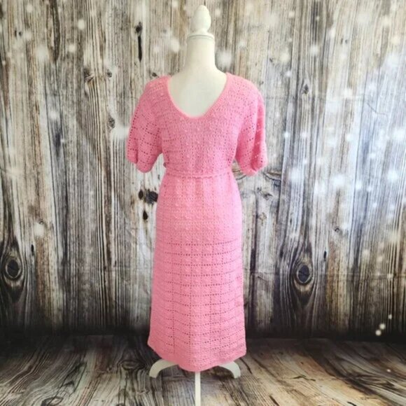 Vintage Handmade Crochet Maxi Dress - Picture 4 of 5